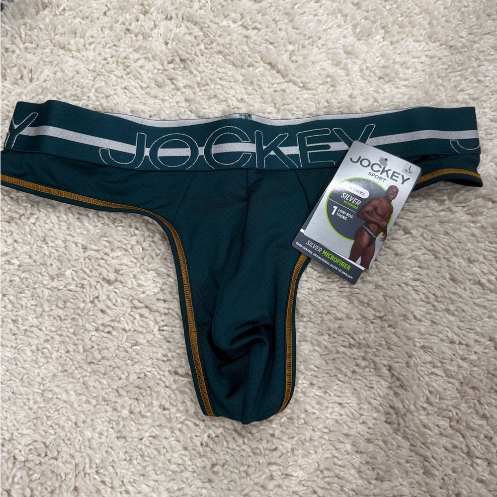 Jockey Men's Swim Briefs - Teal and Gold Accents